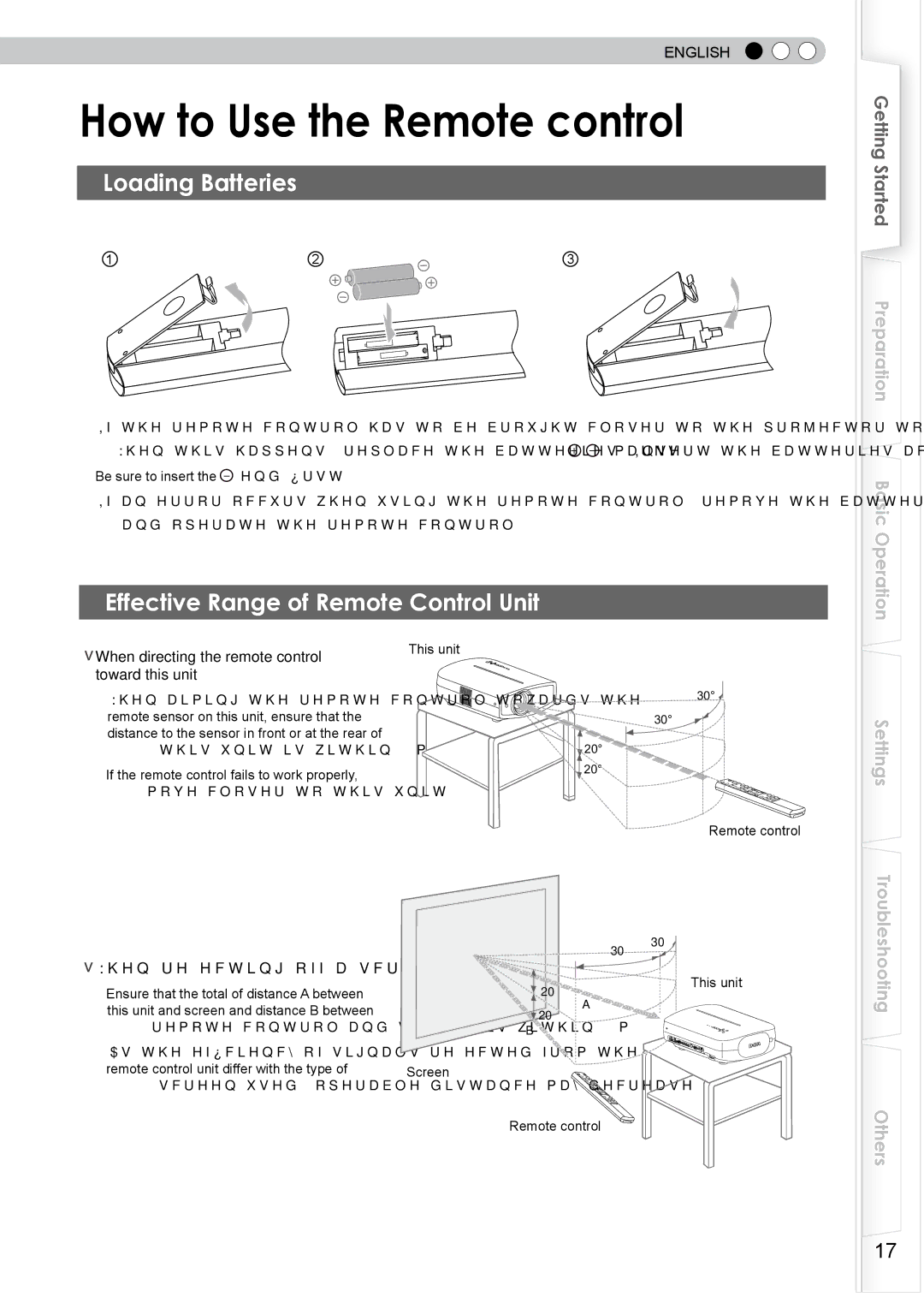 JVC PB006596599-0 manual How to Use the Remote control, Loading Batteries, Effective Range of Remote Control Unit 