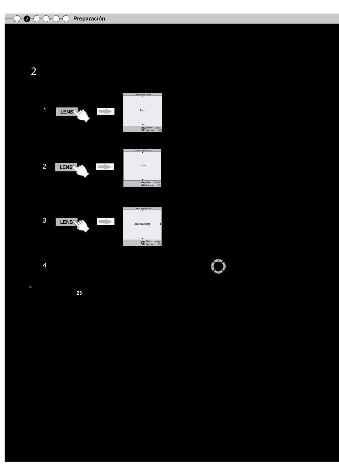 JVC PB006596599-0 Ajuste de manera tal que la imagen proyectada quede en el centro de, la pantalla, Conexión Continuación 
