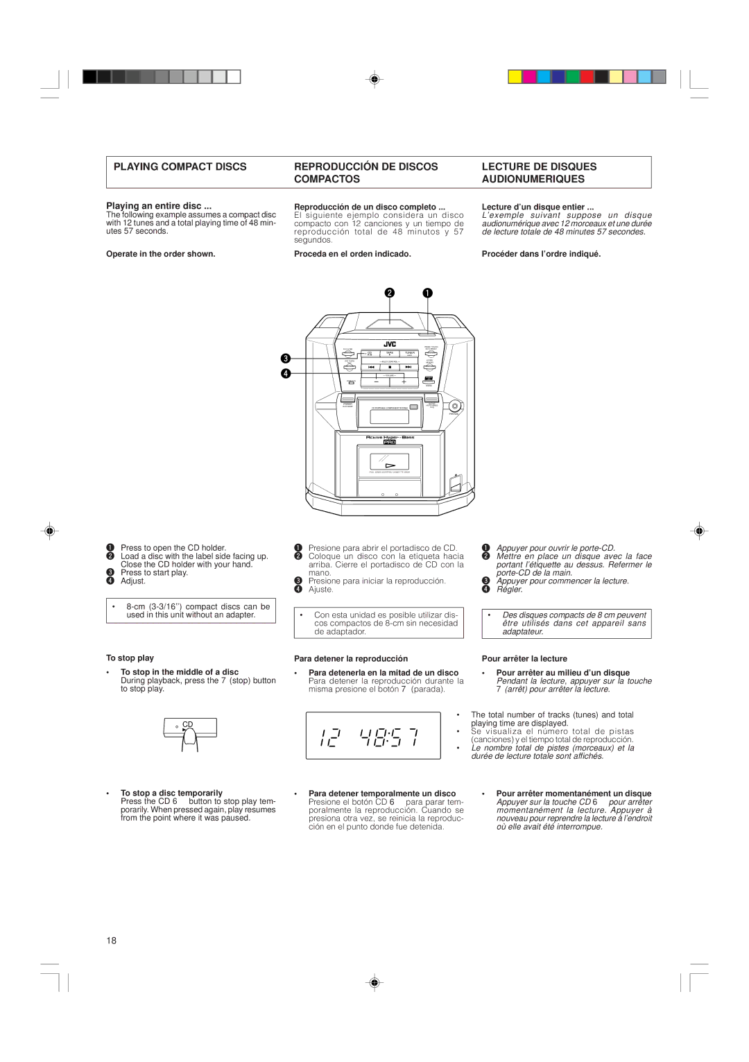 JVC PC-X550BK, PC-X560BK, PC-X570BK system manual Playing an entire disc 