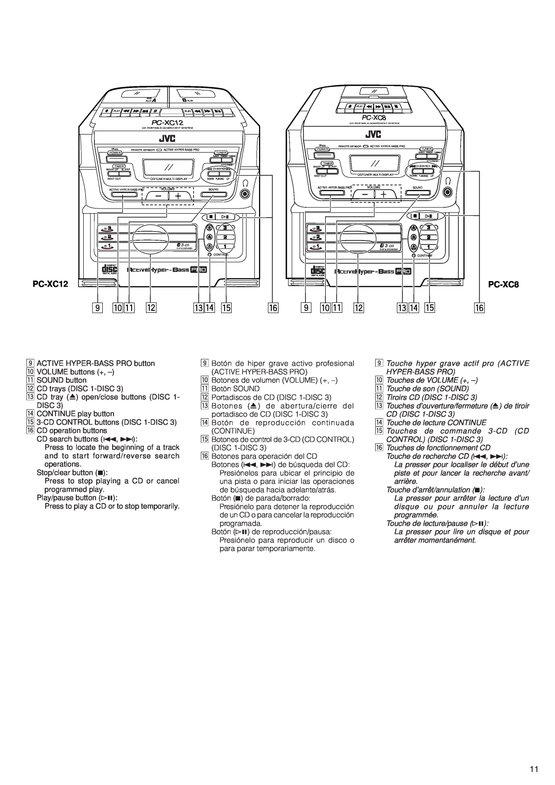 JVC PC-XC12 manual pq w, er t, PC-XC8 