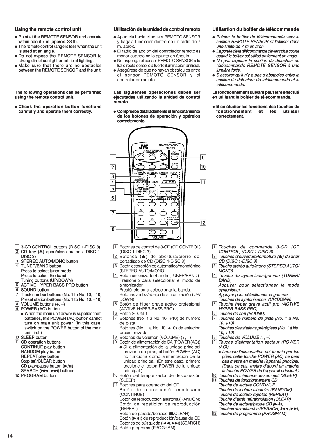 JVC PC-XC8, PC-XC12 manual 