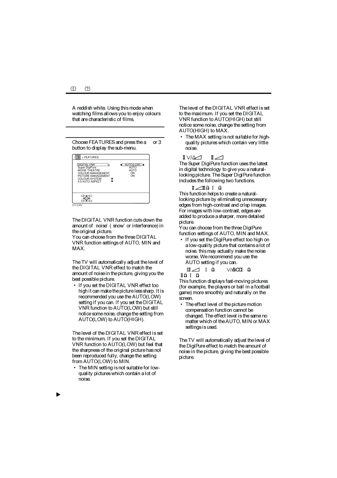 JVC PD-42B50BU, PD-35B50BU, PD-42B50BJ, PD-35B50BJ manual Features, „ Digital VNR, „ Super DigiPure 