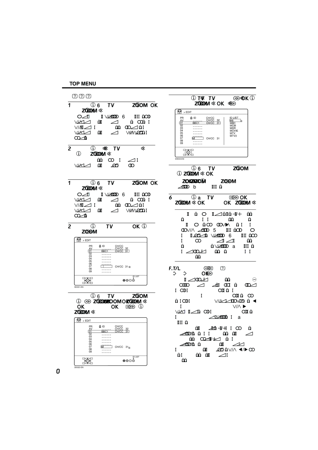 JVC PD-42B50BU, PD-35B50BU, PD-42B50BJ, PD-35B50BJ manual „ Delete, „ Id, Press the yellow button to delete the TV channel 