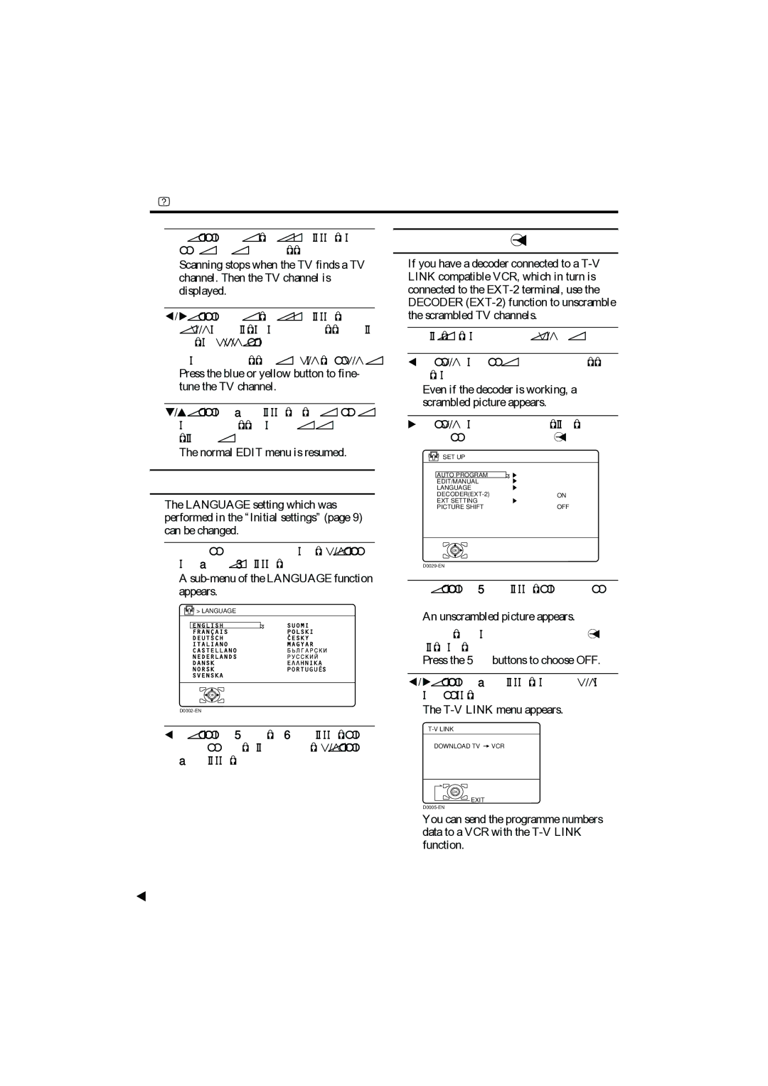 JVC PD-42B50BU, PD-35B50BU, PD-42B50BJ, PD-35B50BJ manual Language, Decoder EXT-2 