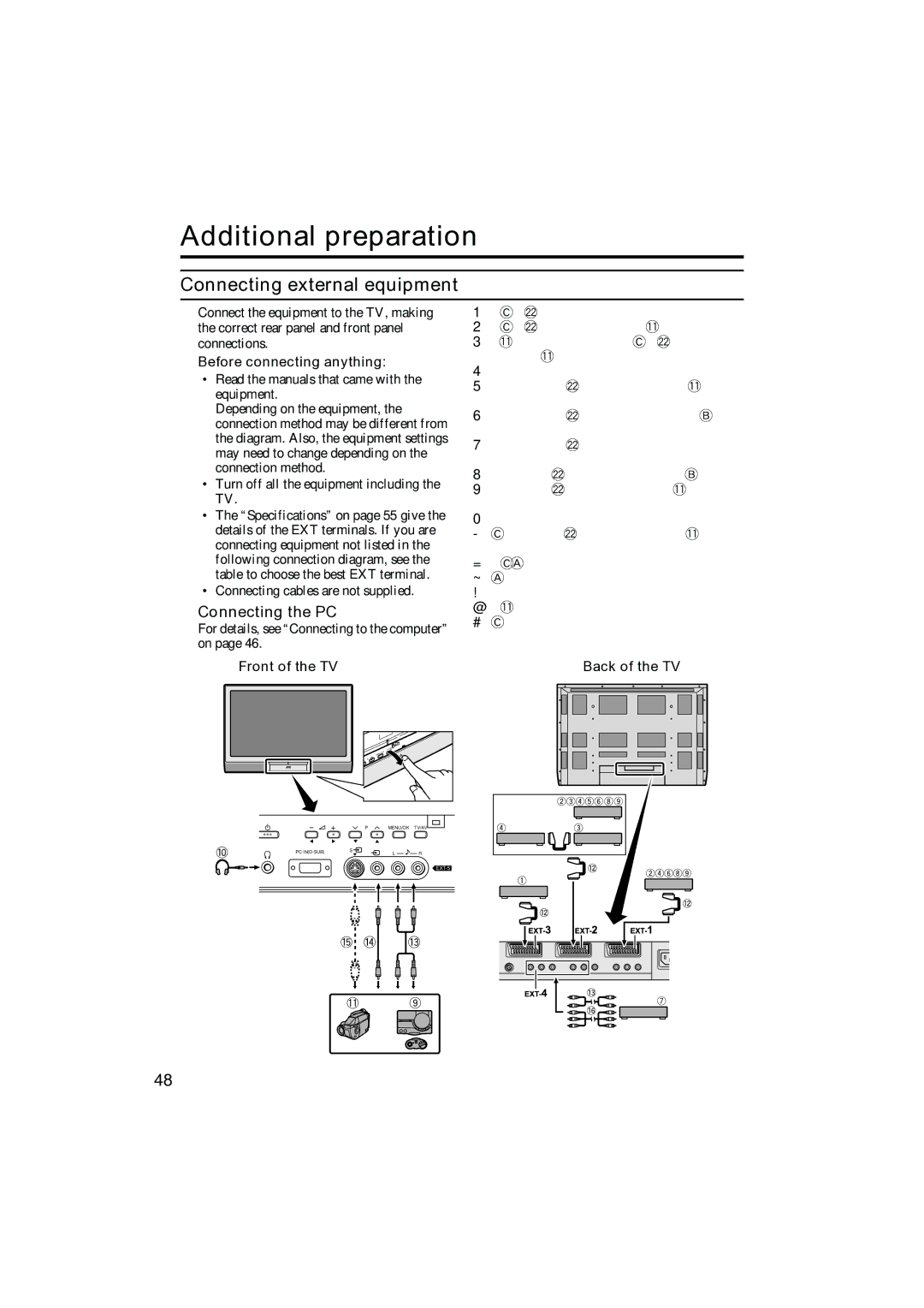 JVC PD-42B50BU, PD-35B50BU, PD-42B50BJ, PD-35B50BJ manual Additional preparation, Connecting external equipment 