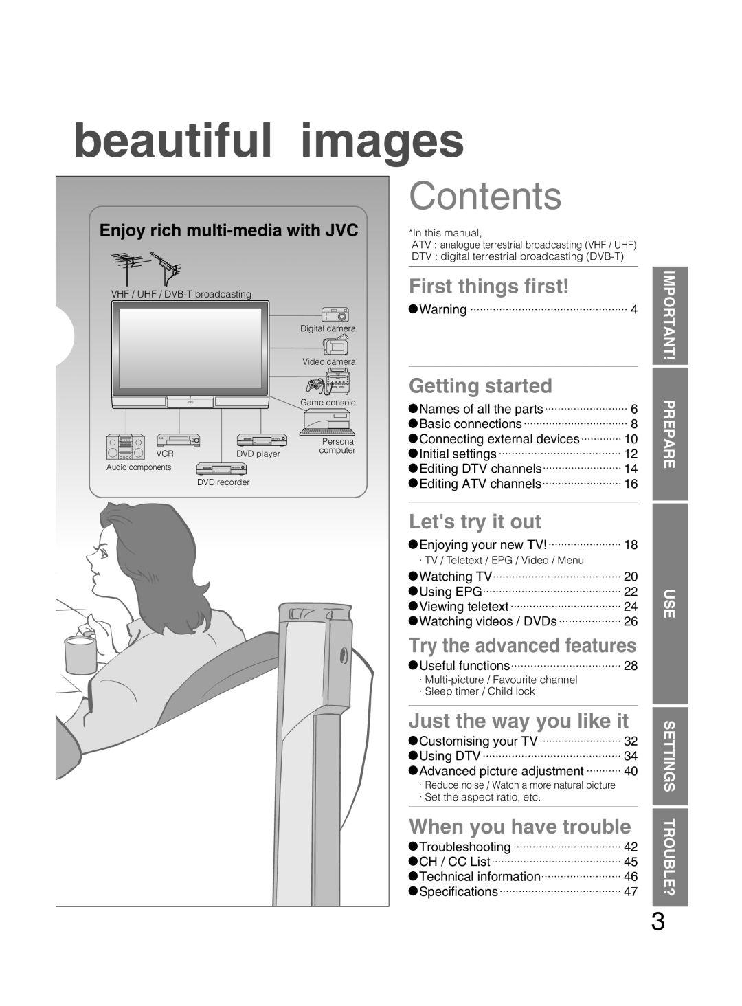 JVC PD-42DX6BJ manual Beautiful images 