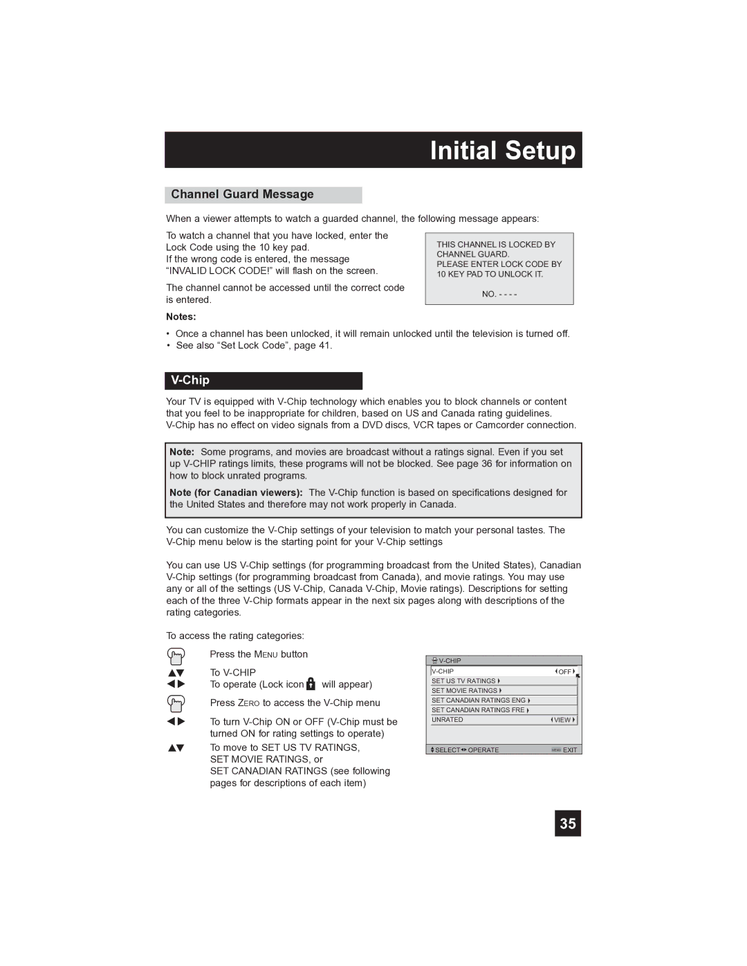 JVC PD-42V485 manual Channel Guard Message, Chip 