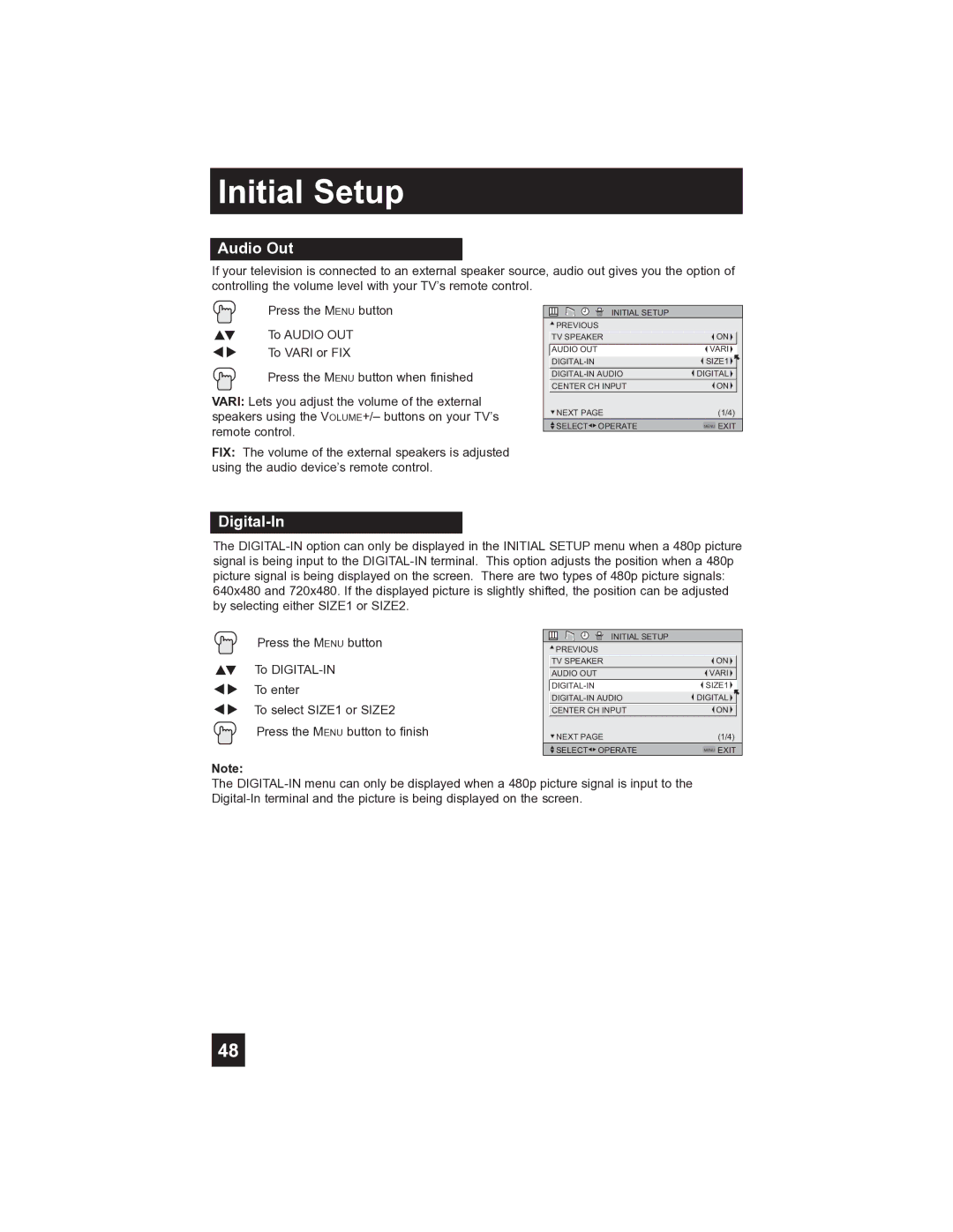 JVC PD-42V485 manual Audio Out, Digital-In 