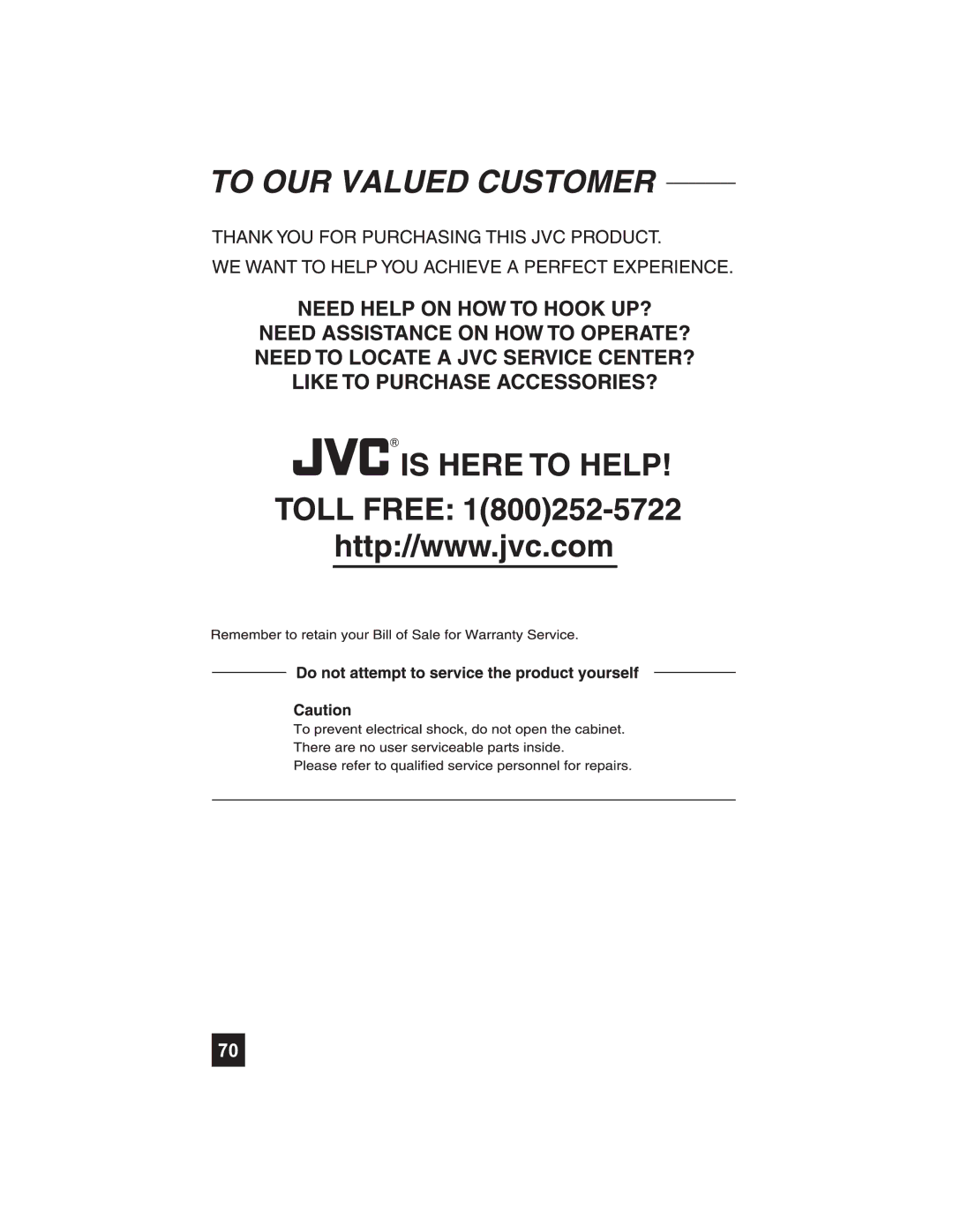 JVC PD-42V485 manual 