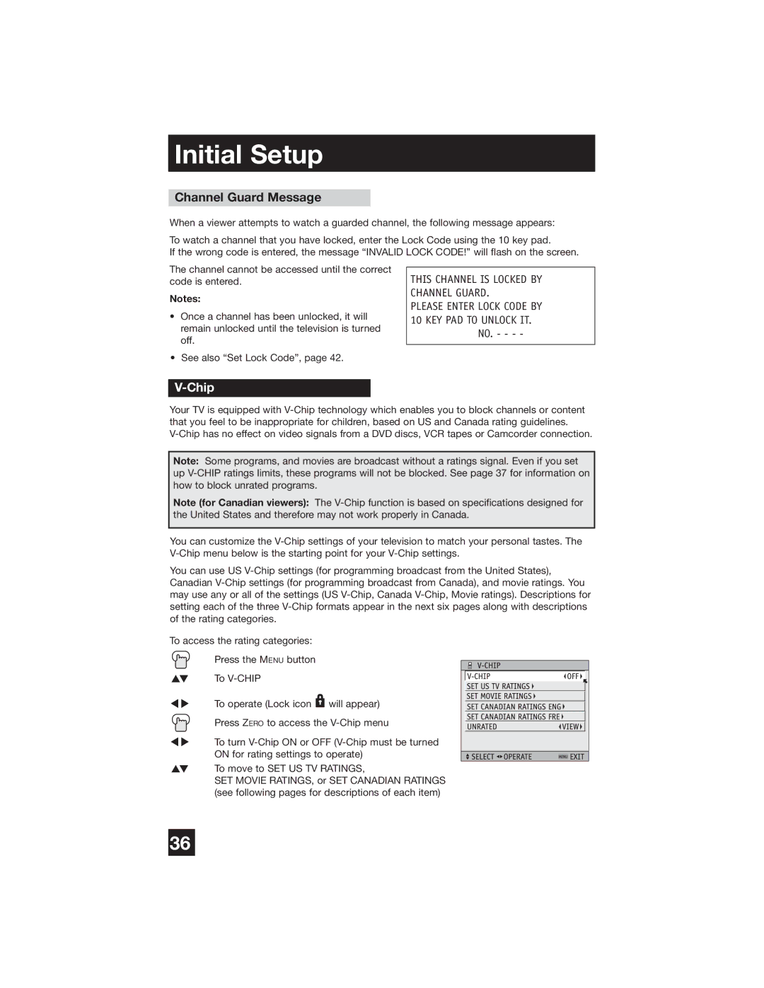 JVC PD-42WX84 manual Channel Guard Message, Chip 