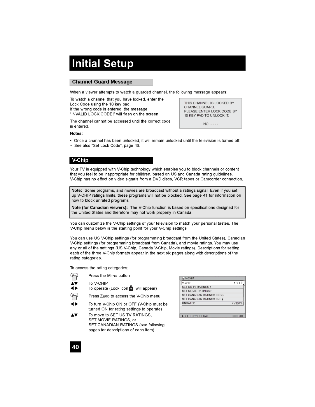 JVC PD-42X776 manual Channel Guard Message, Chip 