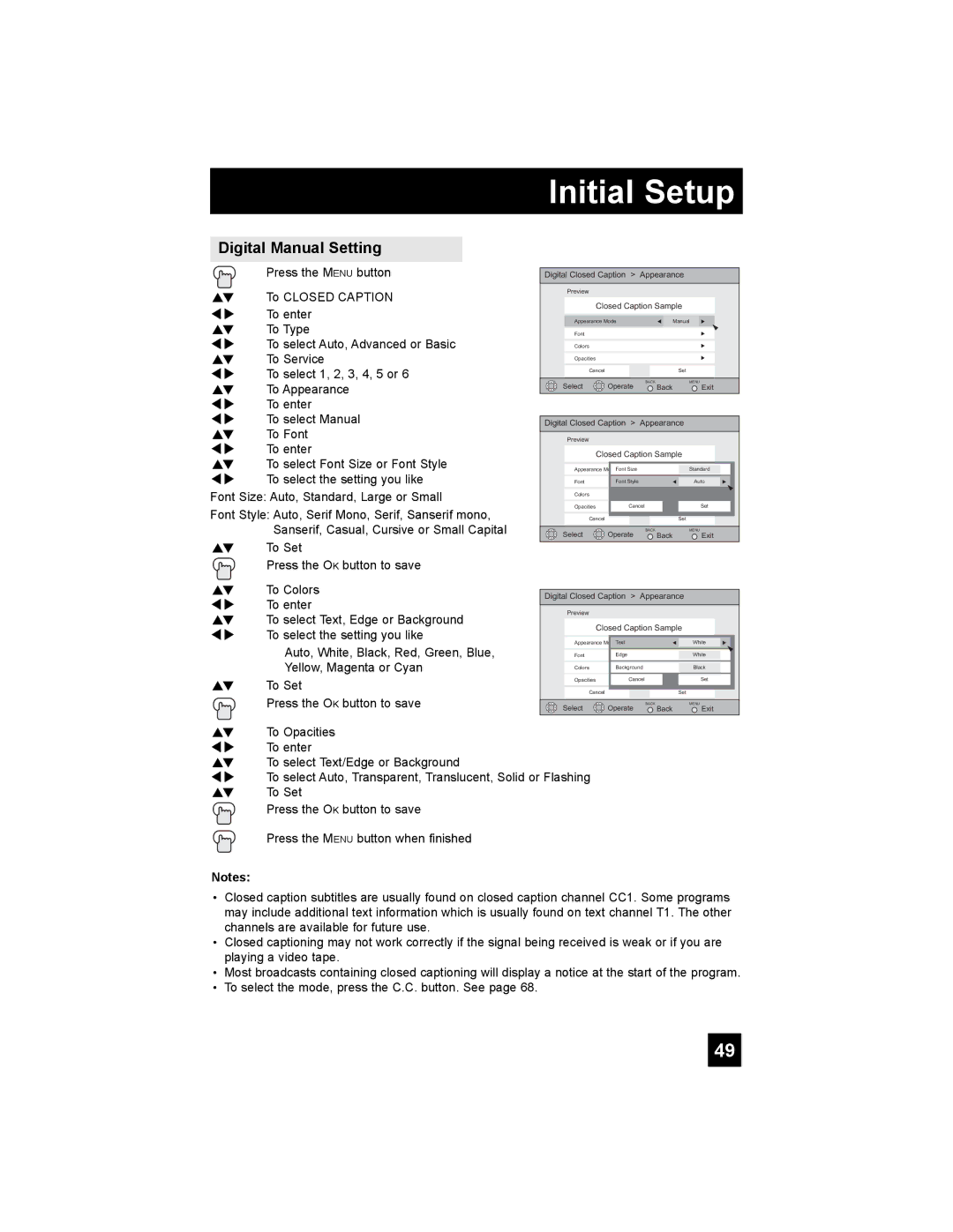 JVC PD-42X776 manual Digital Manual Setting 