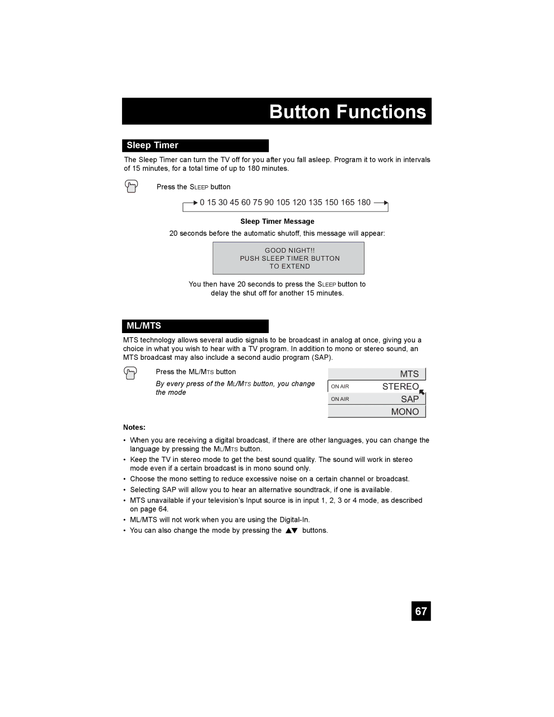 JVC PD-42X776 manual Sleep Timer Message 