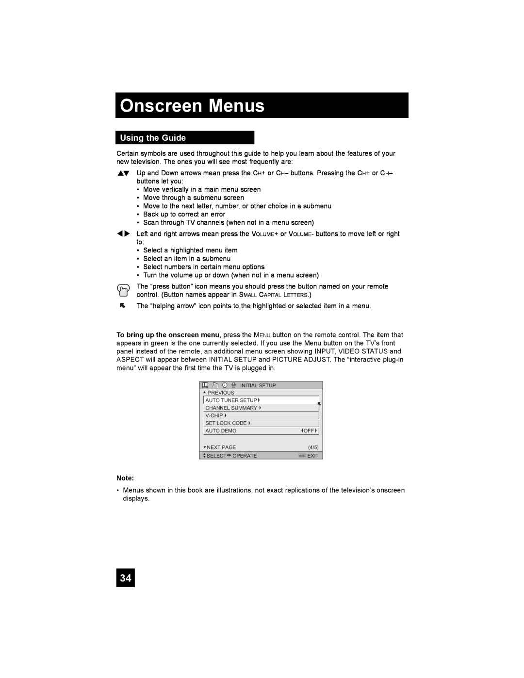 JVC PD-42X776 manual Onscreen Menus, Using the Guide 