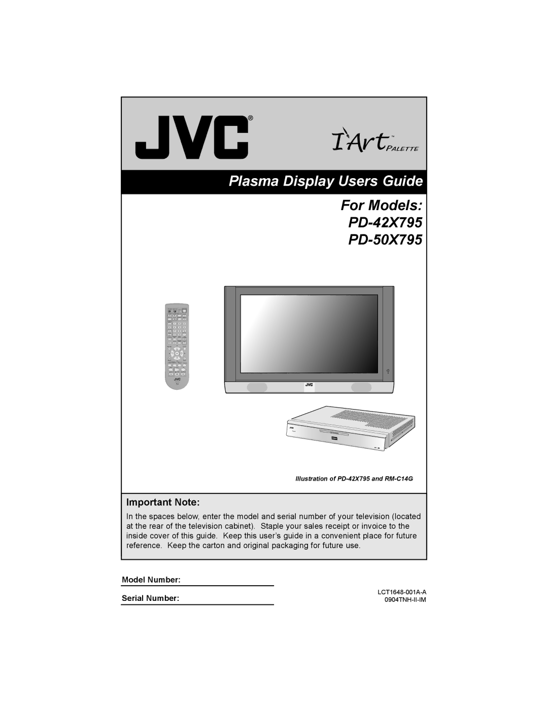 JVC PD-42X795 manual Plasma Display Users Guide 