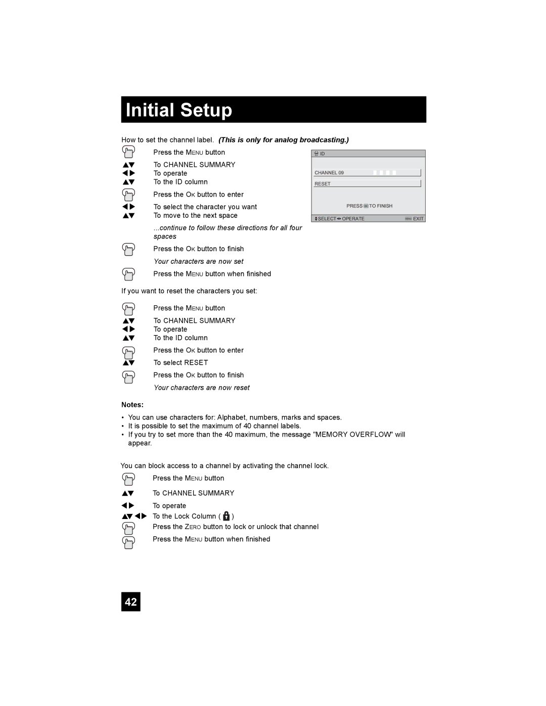 JVC PD-42X795 manual Continue to follow these directions for all four spaces 