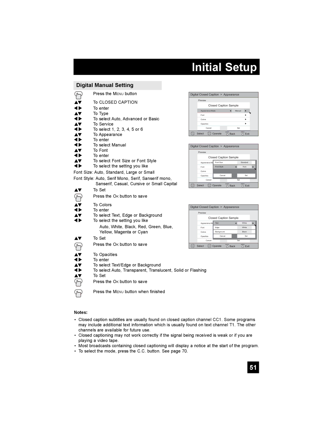 JVC PD-42X795 manual Digital Manual Setting 