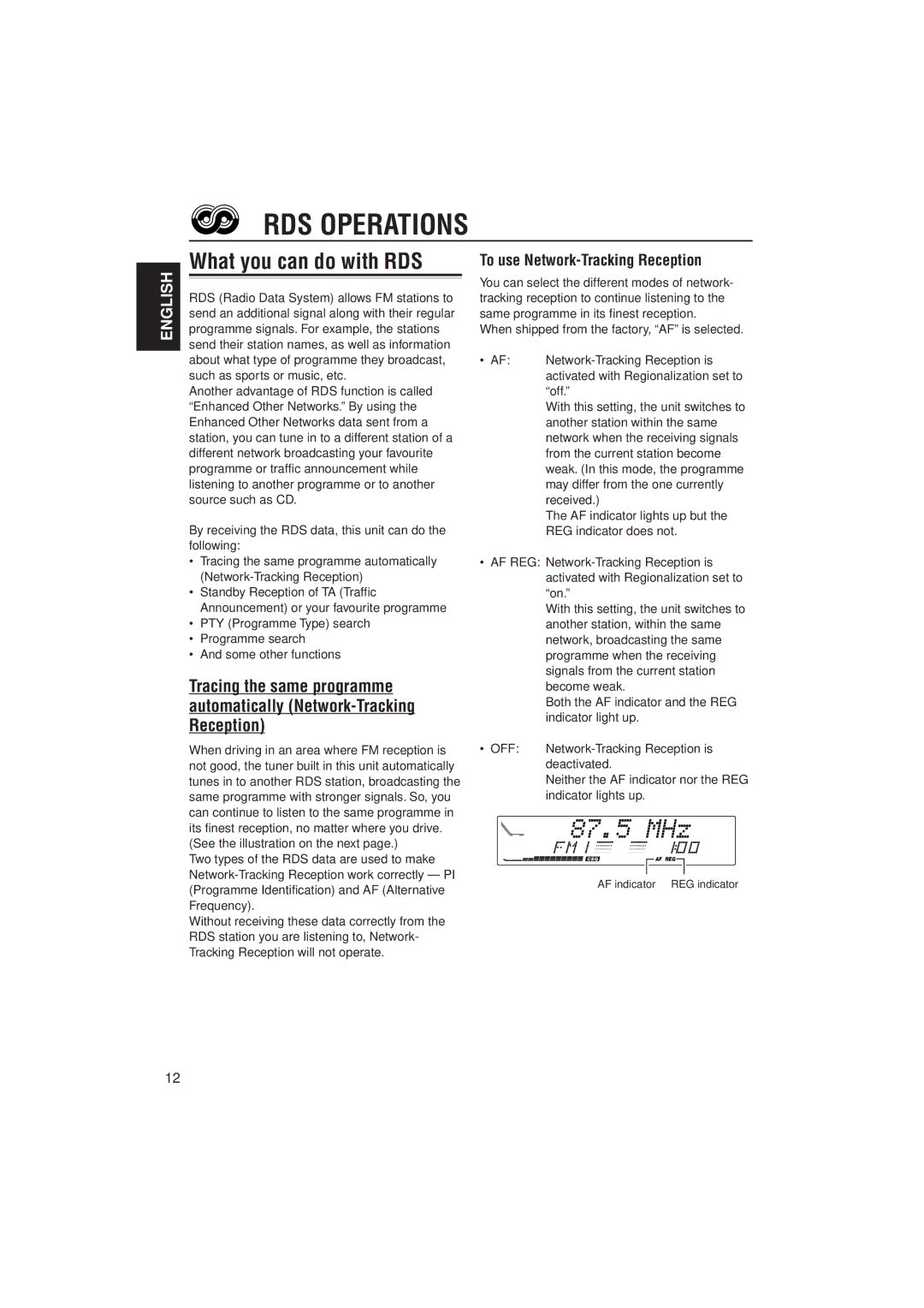 JVC PIM171200 manual RDS Operations, What you can do with RDS 