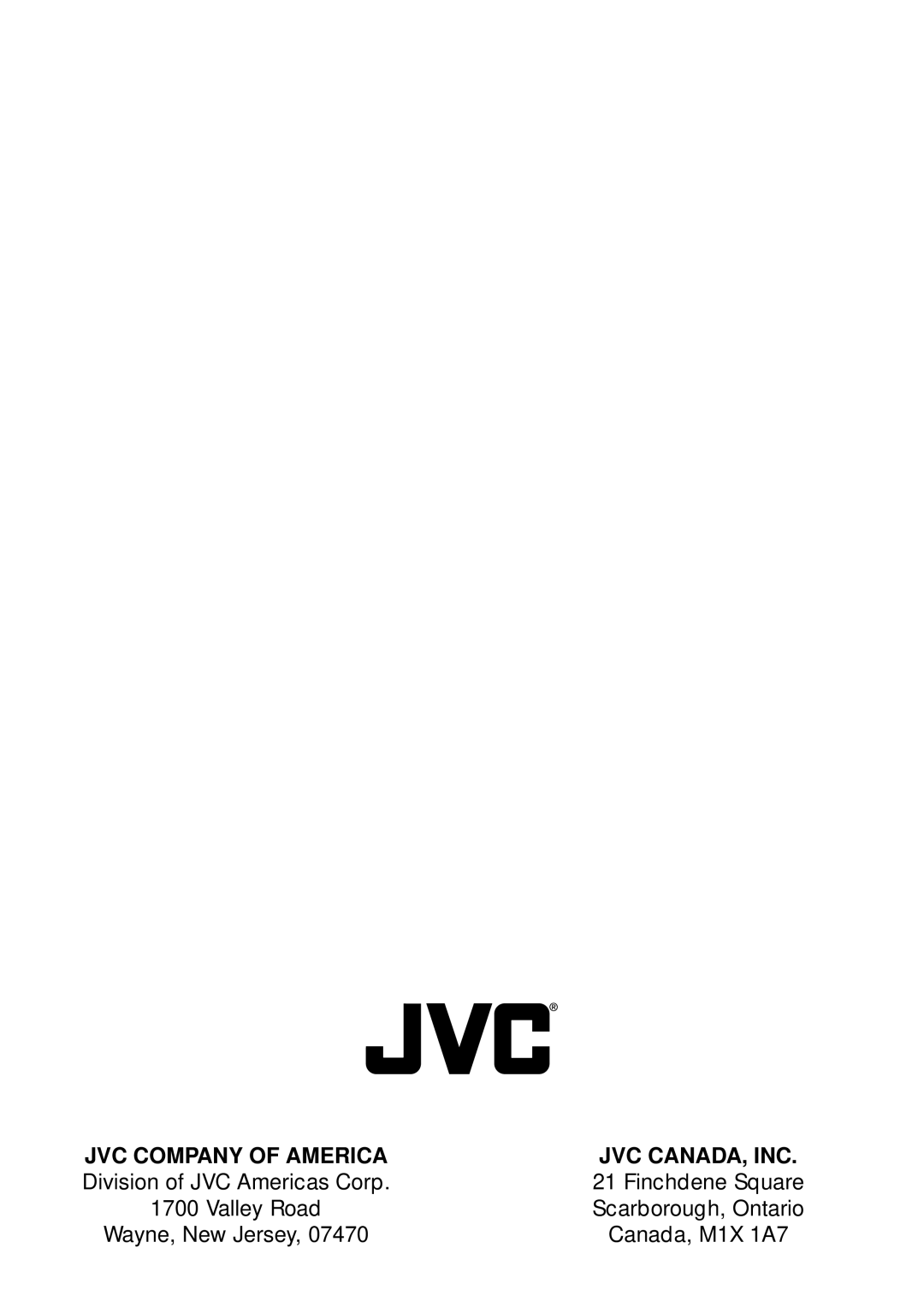 JVC PK-CL200U manual Jvc Canada, Inc 