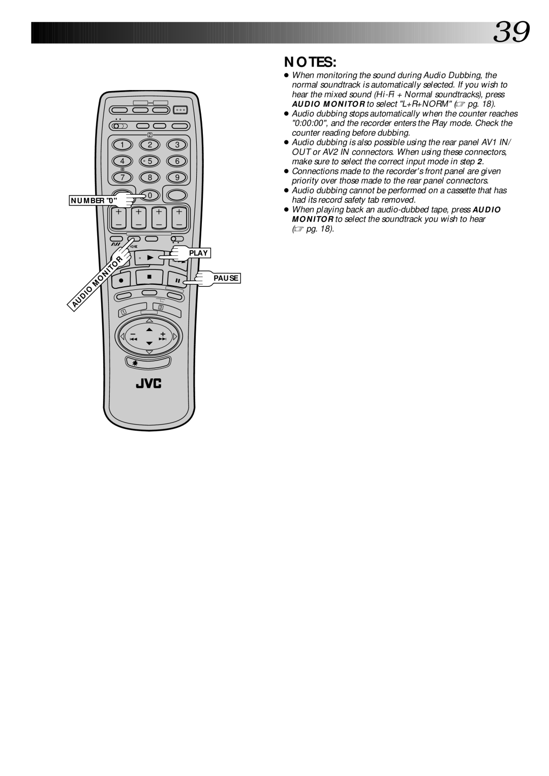 JVC PU30425 specifications Make sure to select the correct input mode in step 