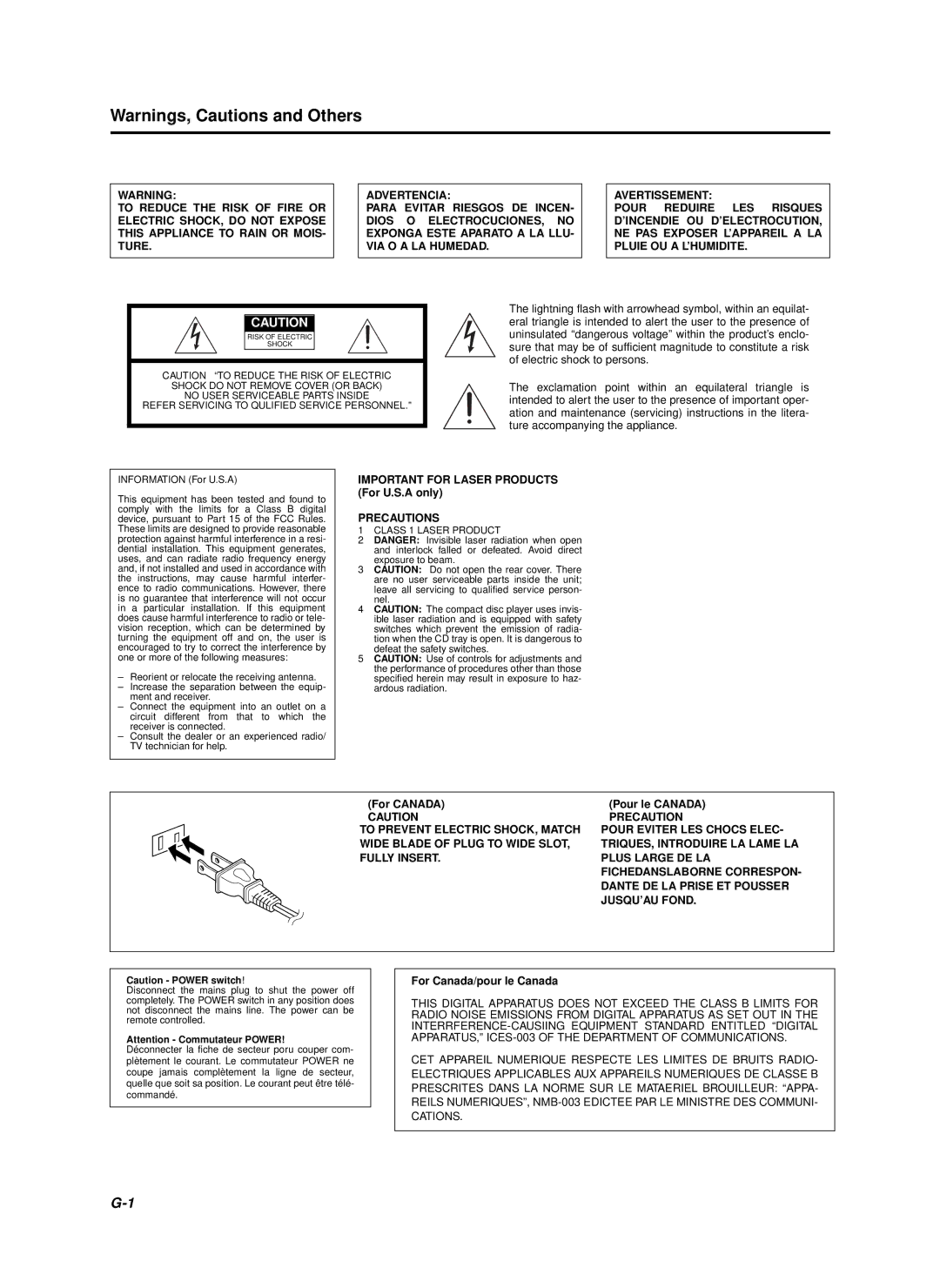 JVC RC-BZ6BU manual Precautions 