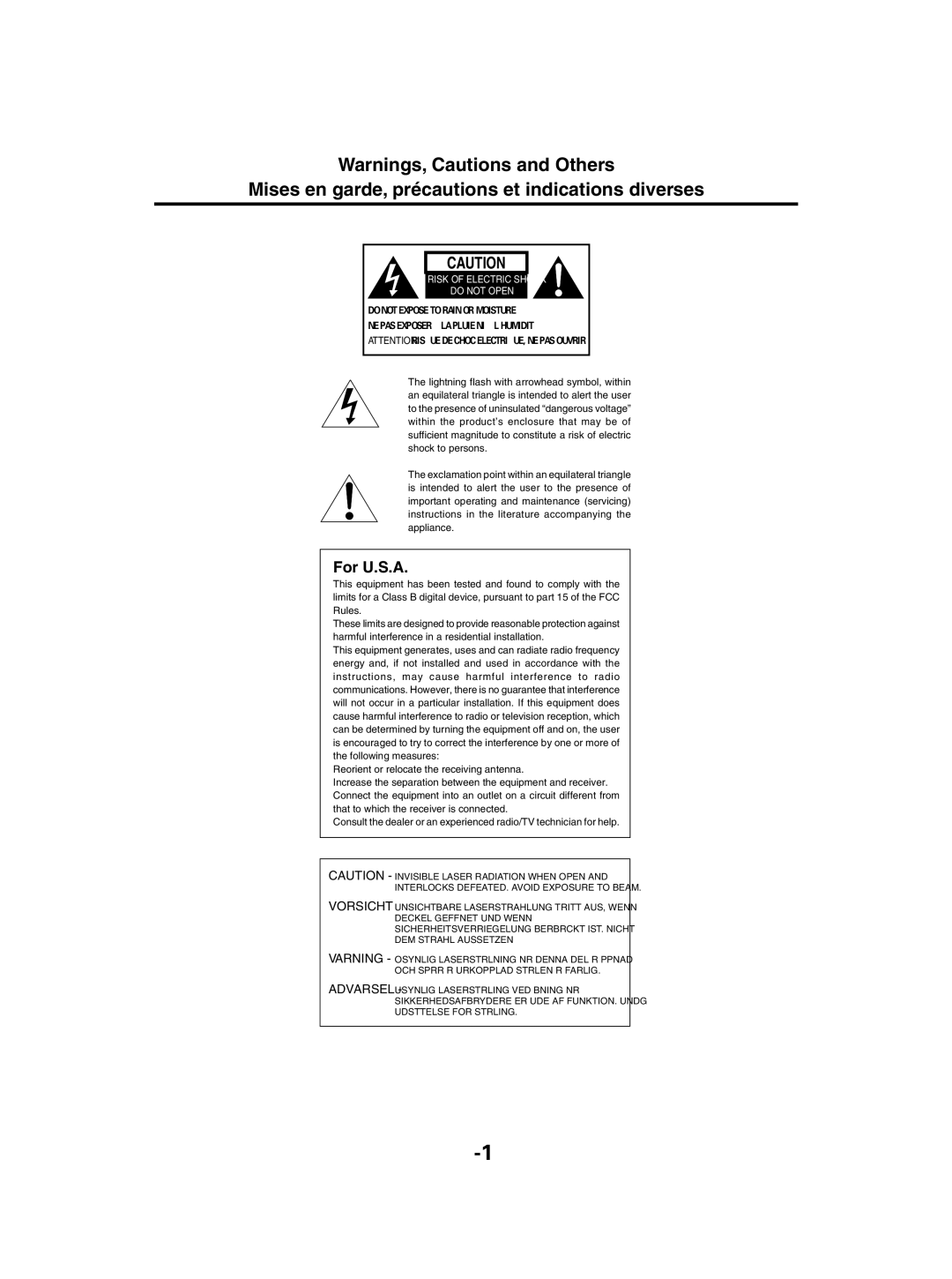 JVC RC-EX30B manual Mises en garde, précautions et indications diverses 