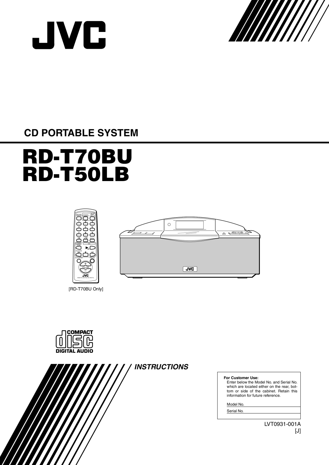 JVC manual RD-T70BU RD-T50LB 