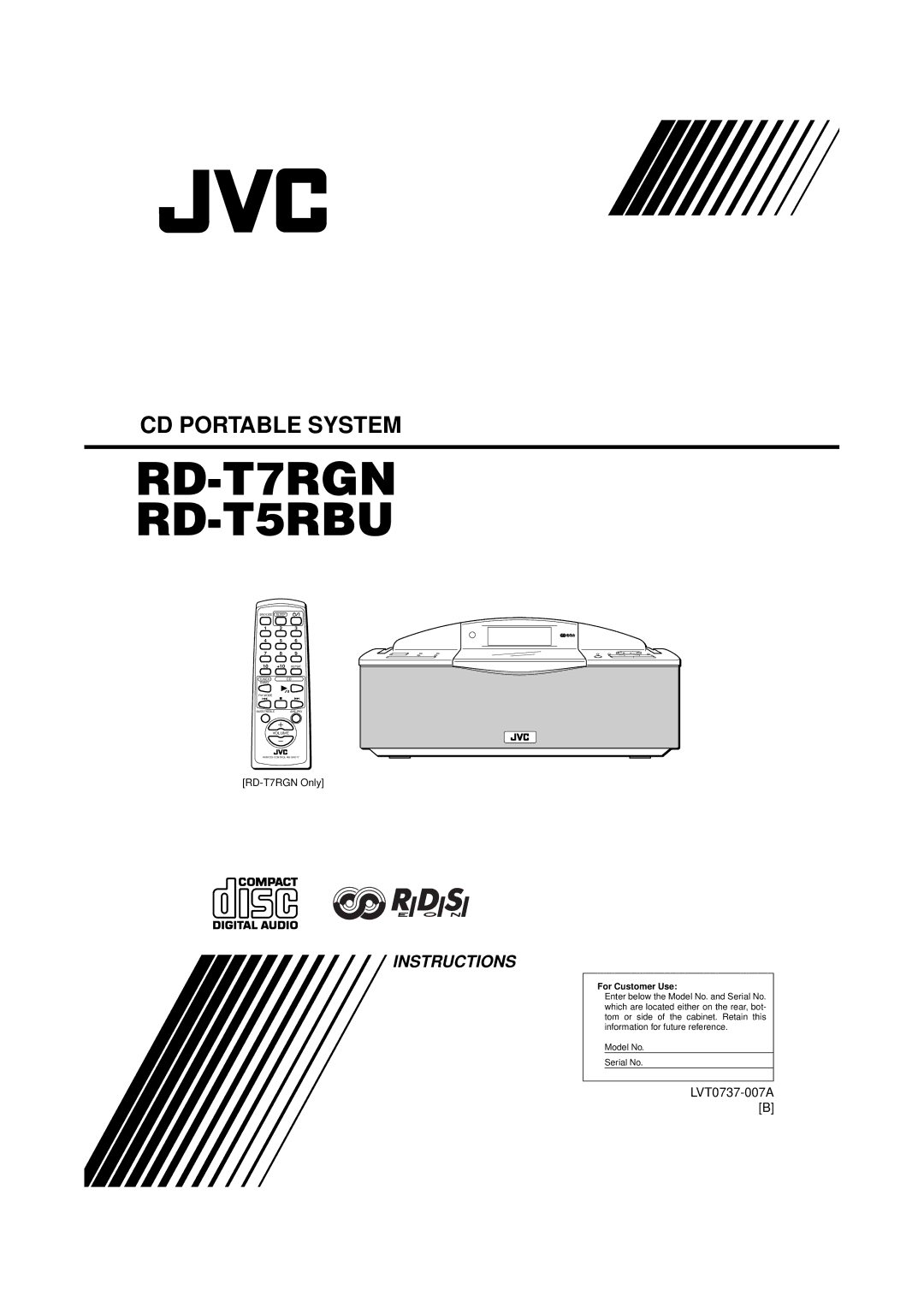 JVC manual RD-T7RGN RD-T5RBU 