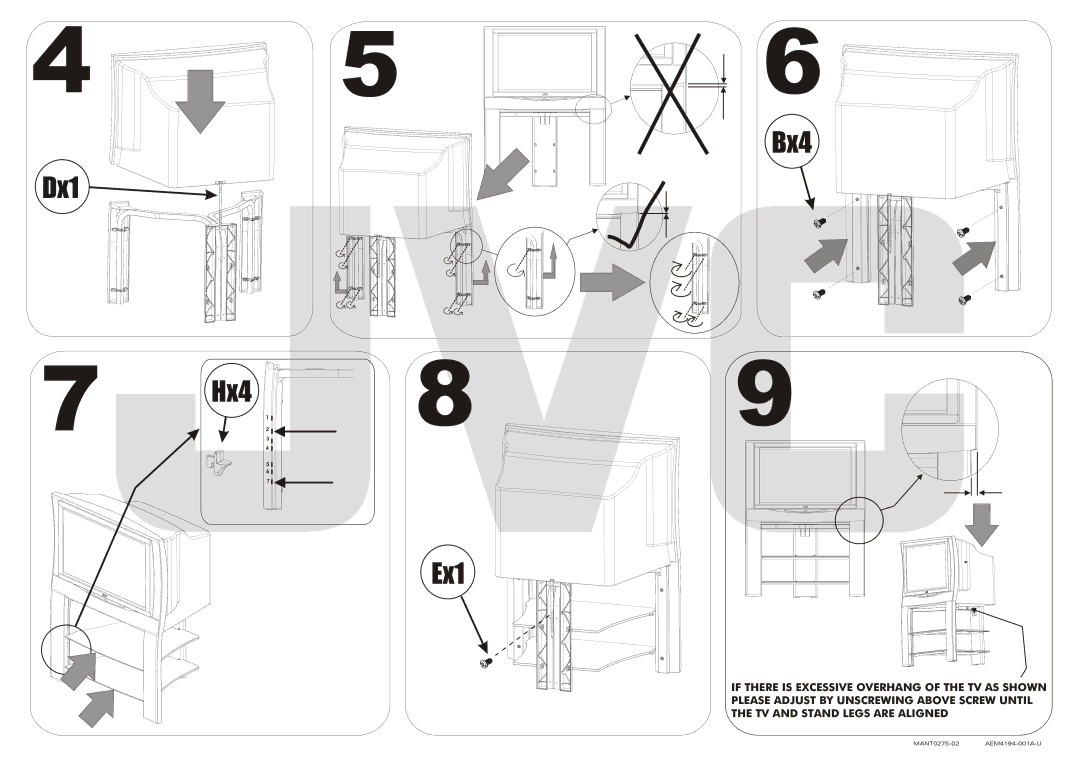 JVC RK-C28G1S, RK-C32G1S, C28G1SPK, C32G1SPK manual Bx4, Dx1, Hx4 Ex1 