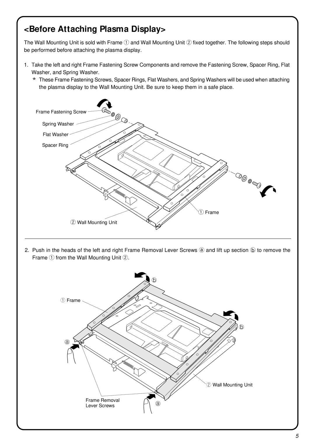 JVC RK-C42WBT3 installation instructions Before Attaching Plasma Display 