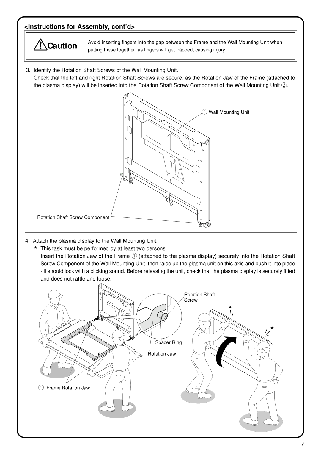 JVC RK-C42WBT3 installation instructions Instructions for Assembly, cont’d 