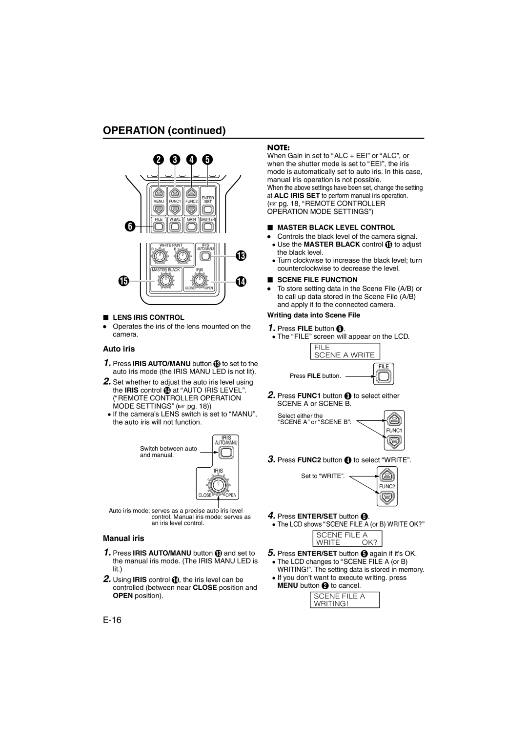 JVC RK-LP55U manual Auto iris, Manual iris 