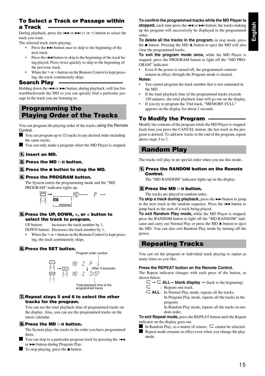 JVC RM-RXUV9RMD manual Press the MD #8 button, To confirm the programmed tracks while the MD Player is 