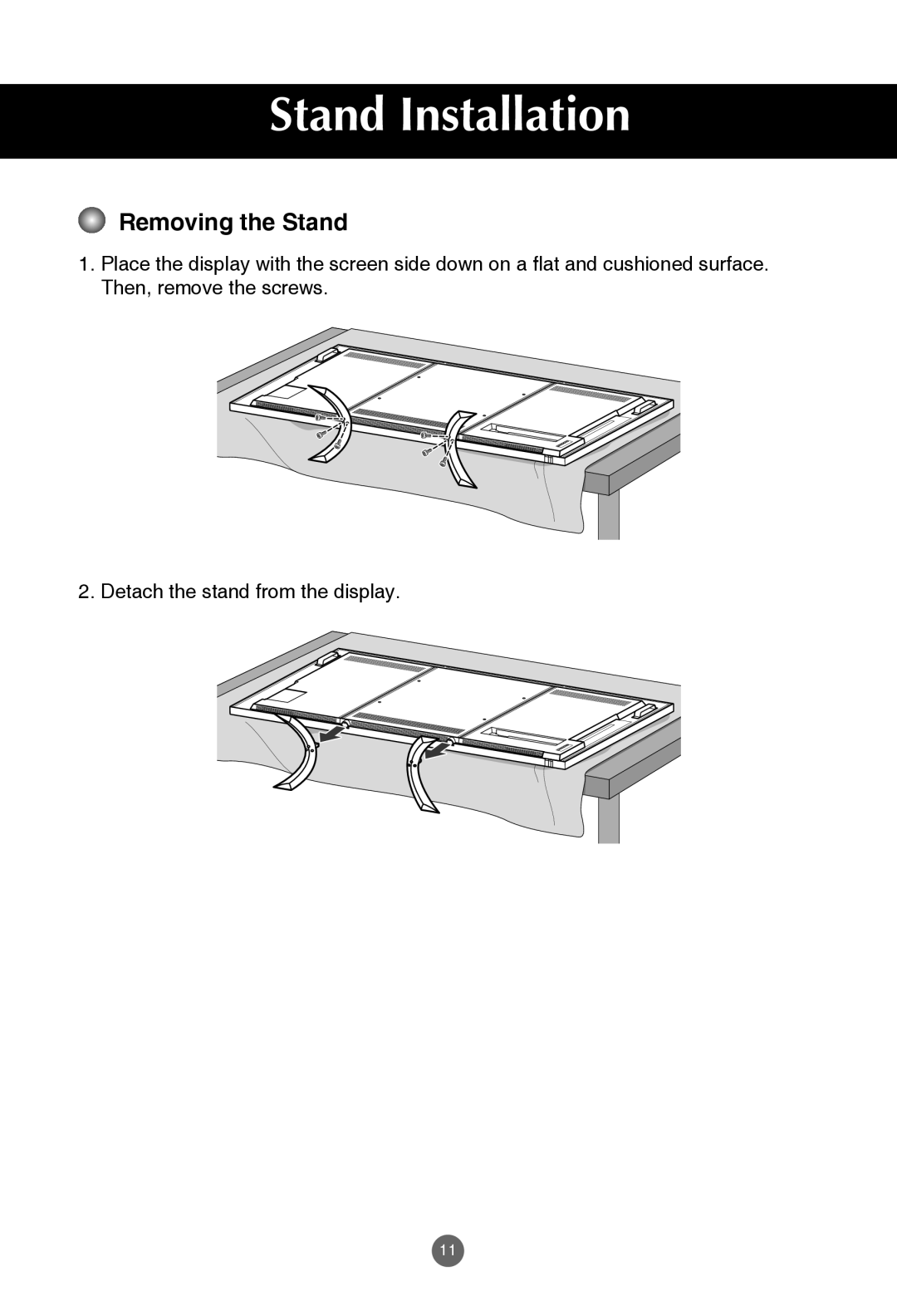 JVC rs-840UD owner manual Removing the Stand 