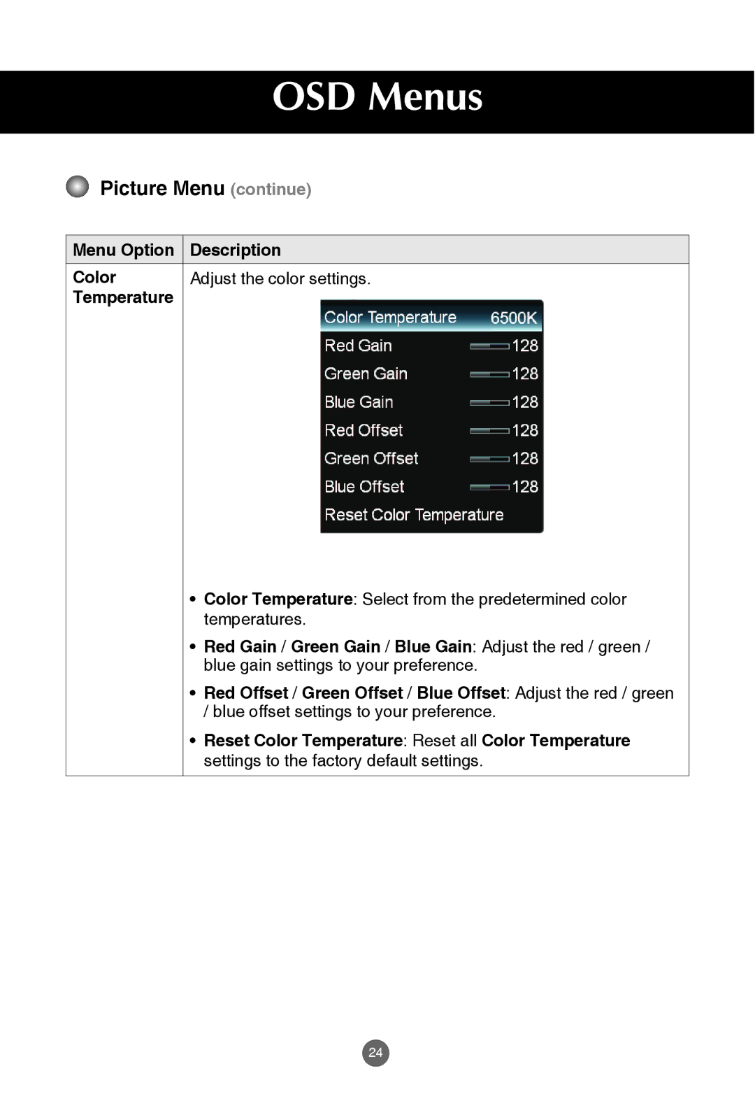 JVC rs-840UD owner manual OSD Menus 