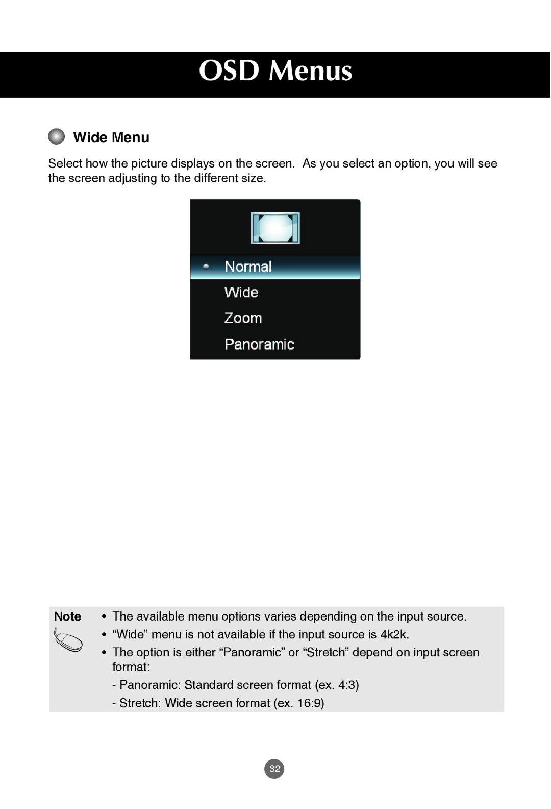 JVC rs-840UD owner manual Wide Menu 