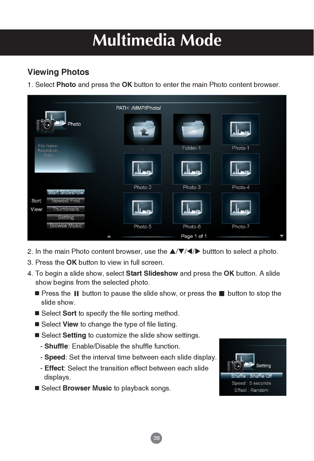 JVC rs-840UD owner manual Viewing Photos 