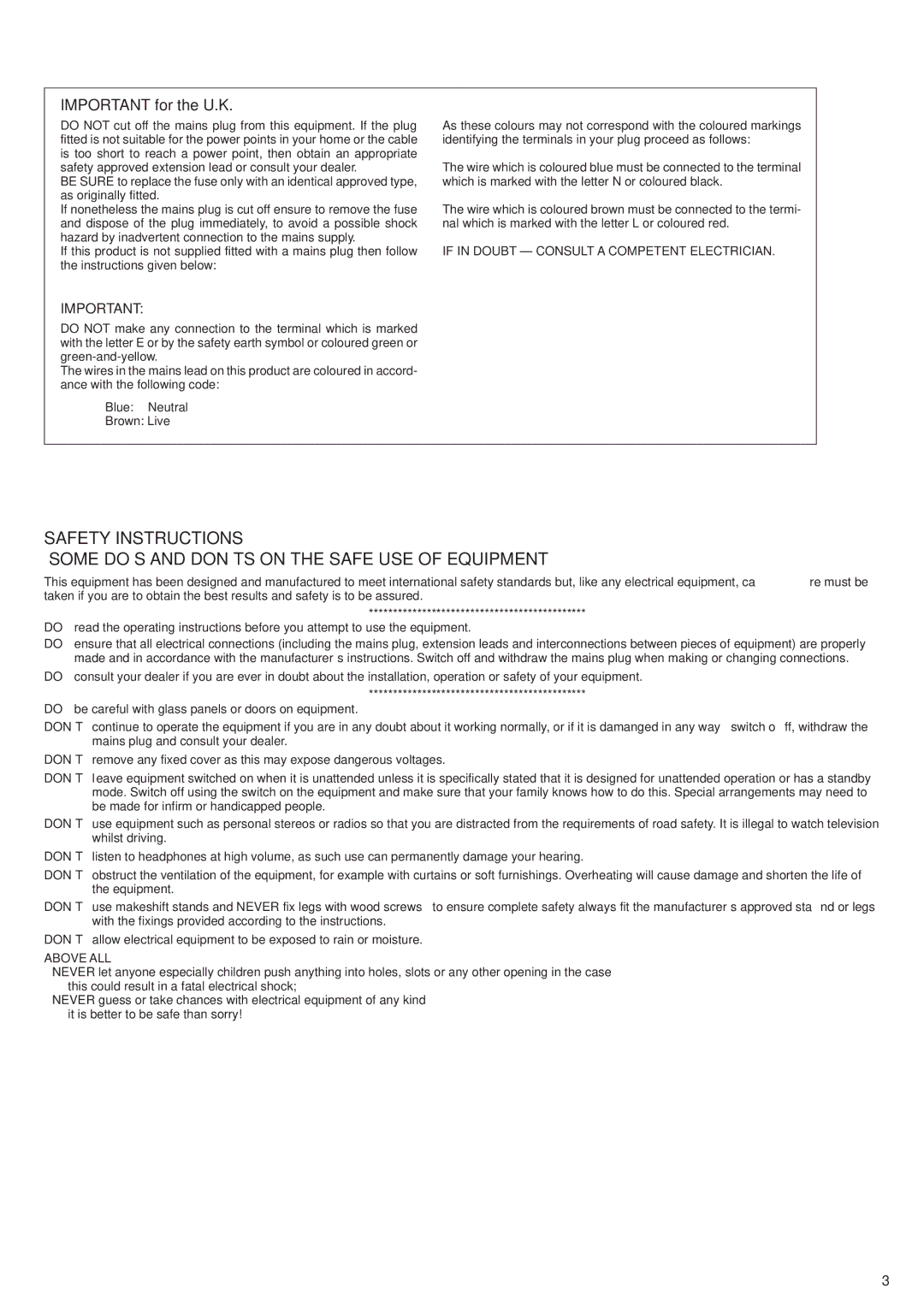 JVC RV-B55 BU, RV-B55 LTD, RV-B55 GY manual Important for the U.K, Above ALL 