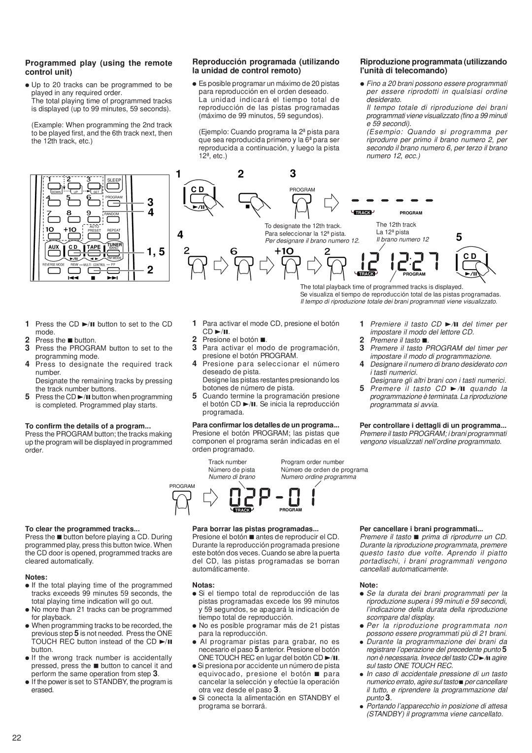 JVC RV-B55 GY/BU/LTD manual Programmed play using the remote control unit 