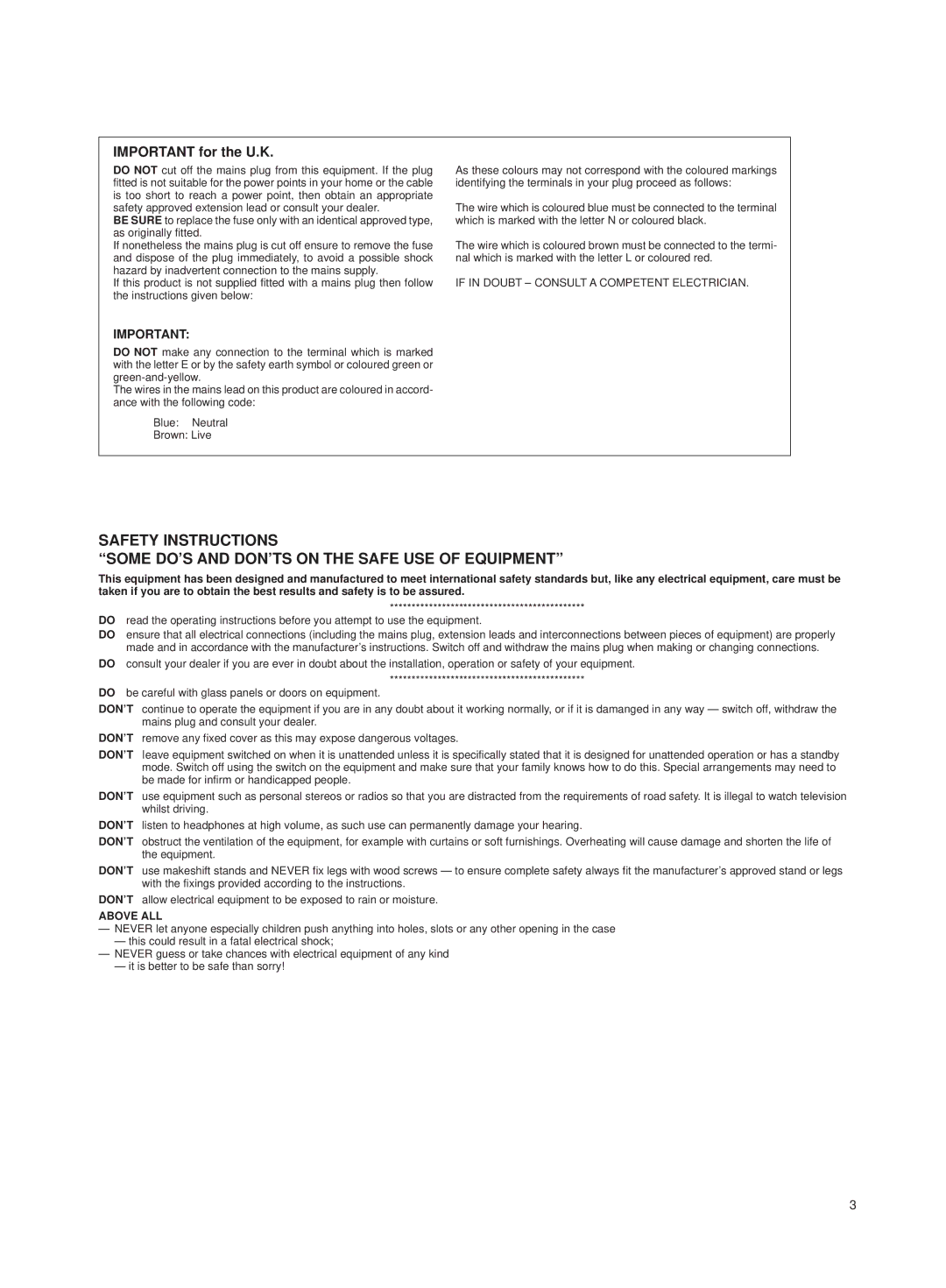 JVC RV-B550 BU/RD manual Important for the U.K 