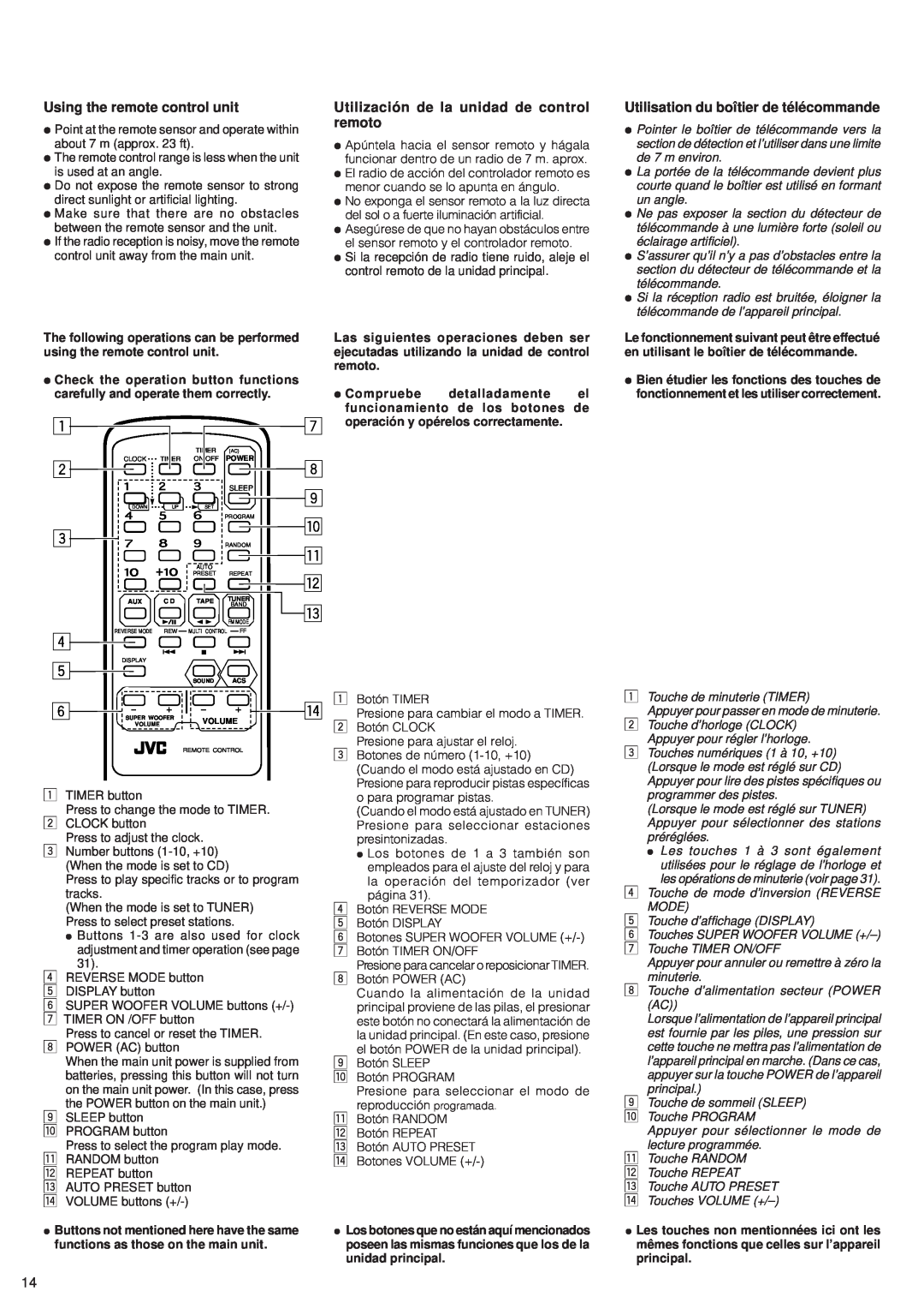 JVC RV-B99 manual 