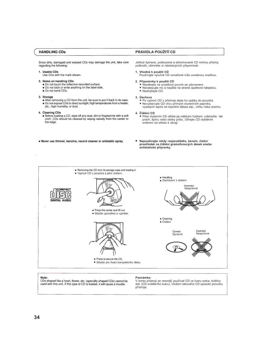 JVC RV-B99BK manual Pravidla POUŽITå CD 