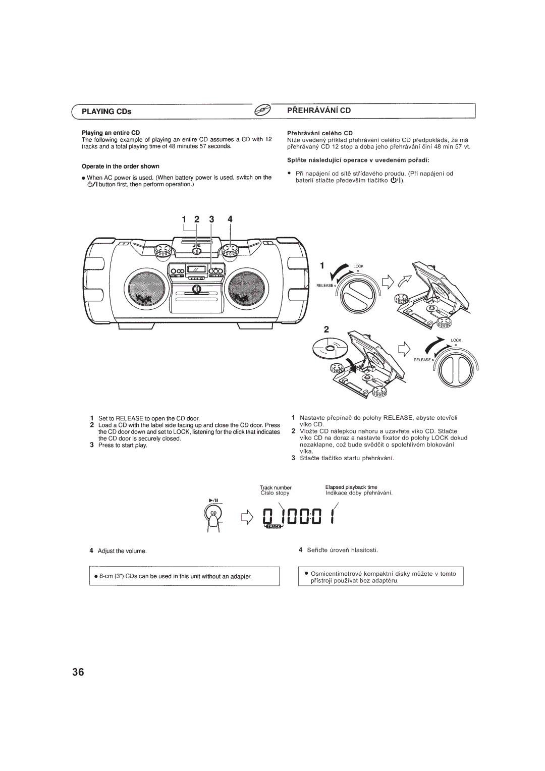 JVC RV-B99BK manual PØEHRÁVÁNå CD 