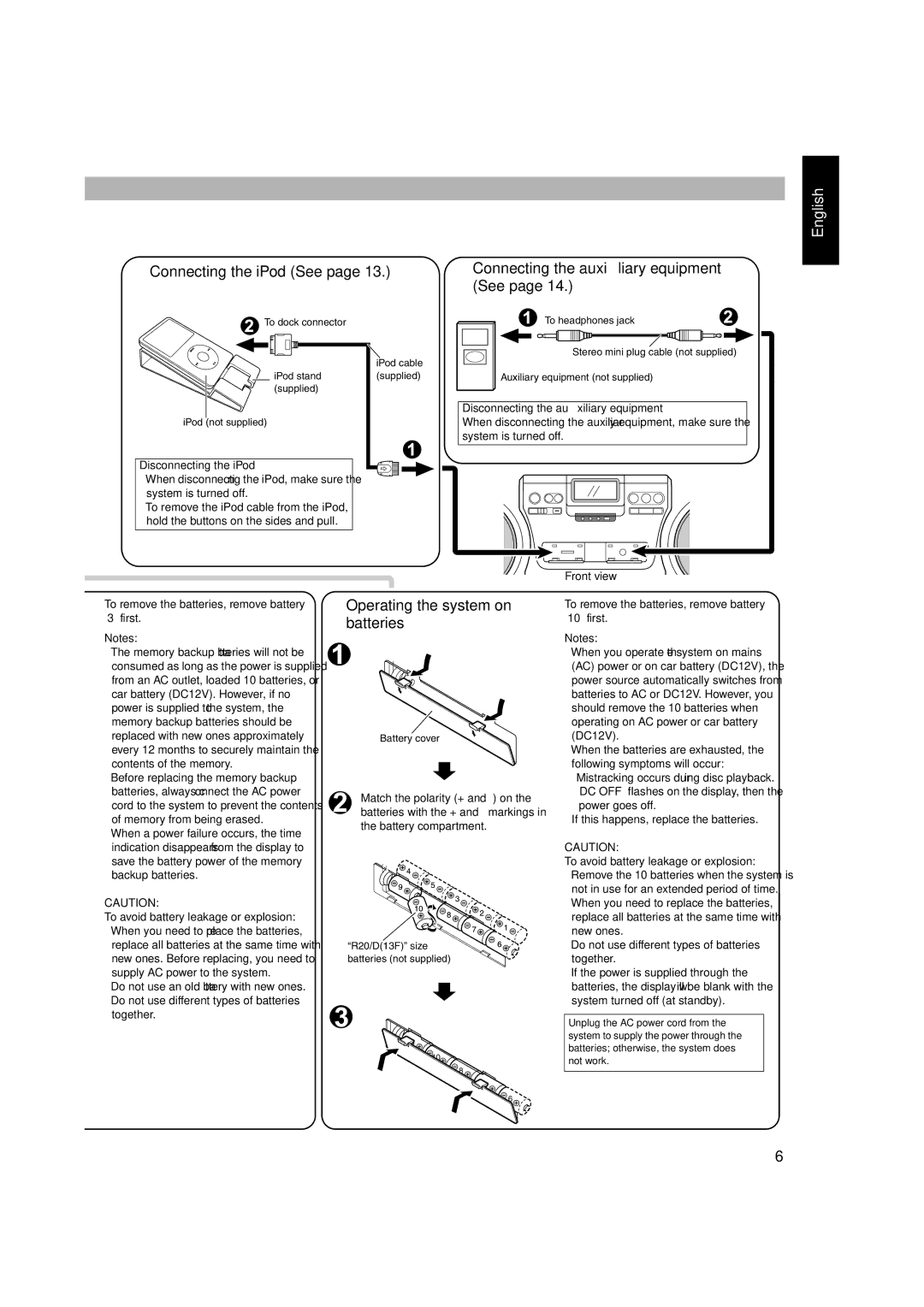 JVC RV-NB20B, RV-NB20W manual „ Connecting the iPod See 