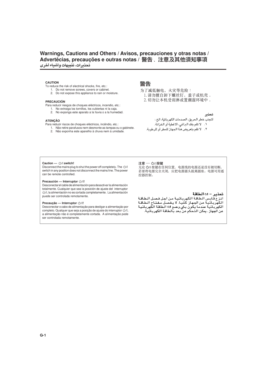 JVC RX-5001VGD manual Precaución 