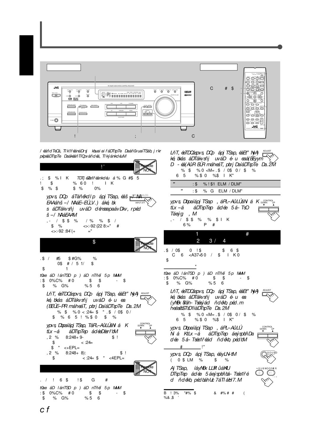 JVC RX-5022RSL manual Nastavení zvuku 