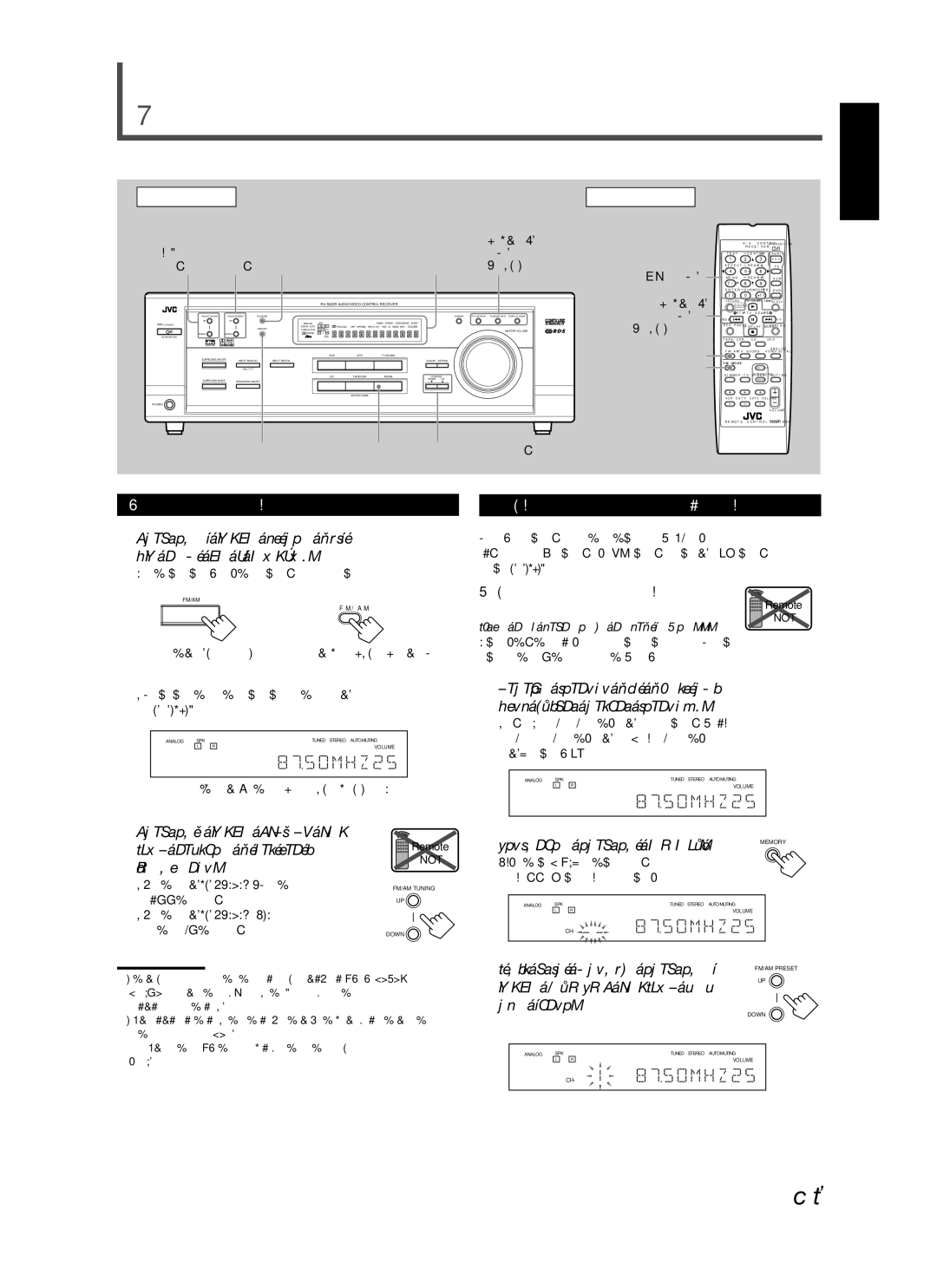 JVC RX-5022RSL manual Funkce tuneru 