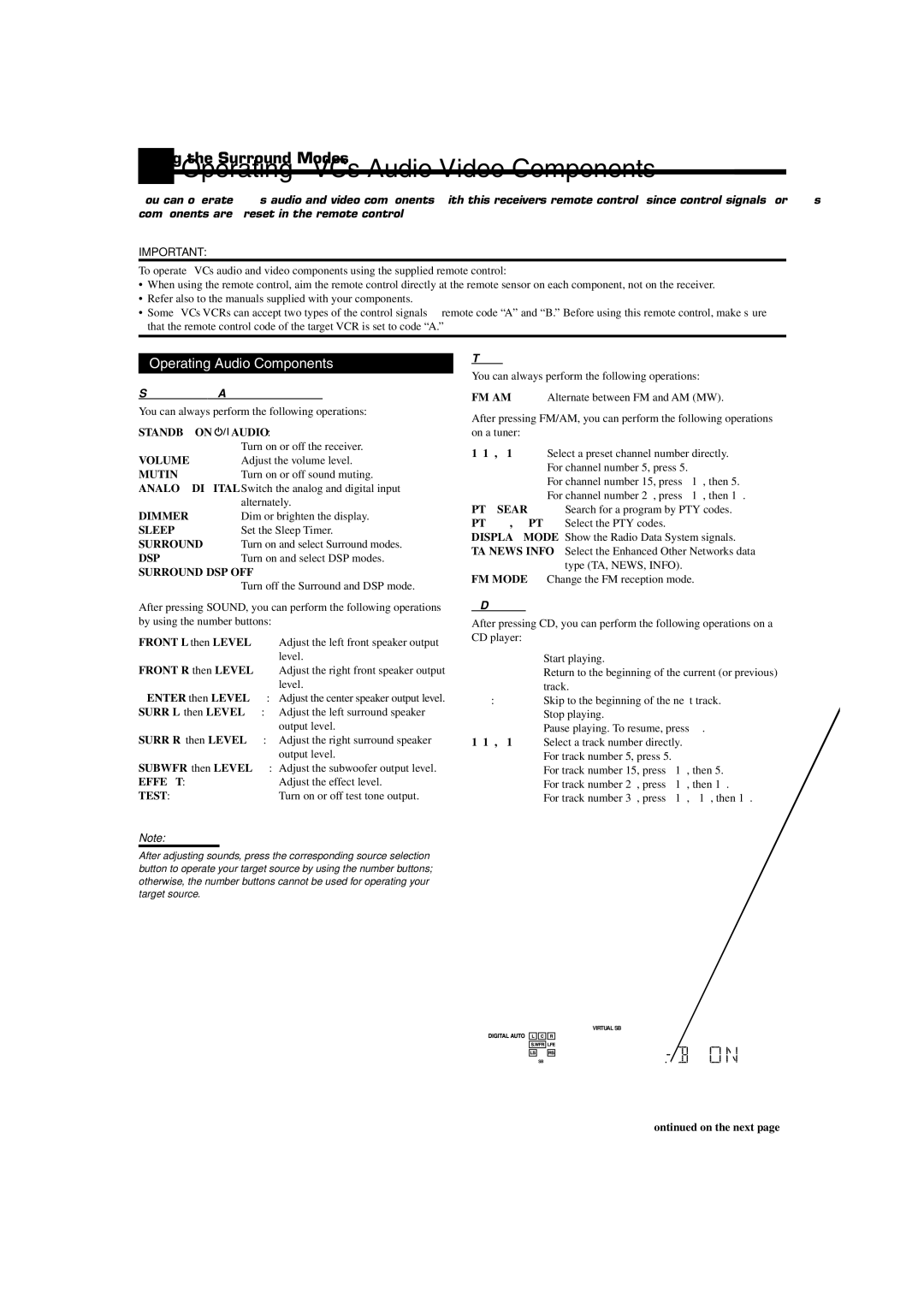 JVC RX-5060B manual Operating JVC’s Audio/Video Components 