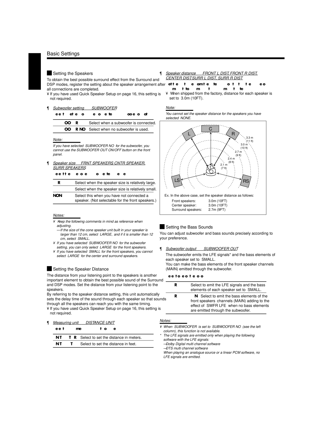 JVC RX-5060B manual Basic Settings 