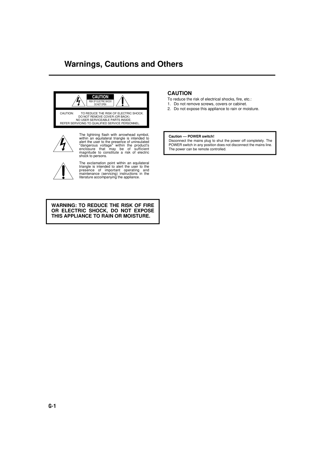 JVC RX-554VBK manual To Reduce the Risk of Electric Shock 